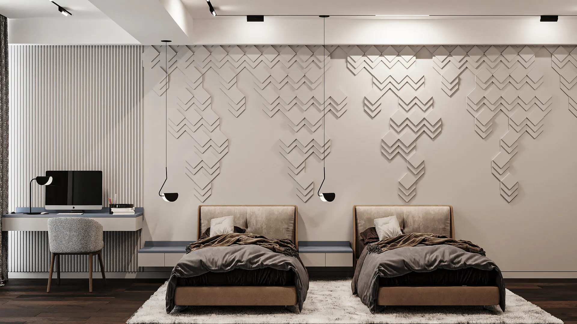 Спальня в квартире 130 м²