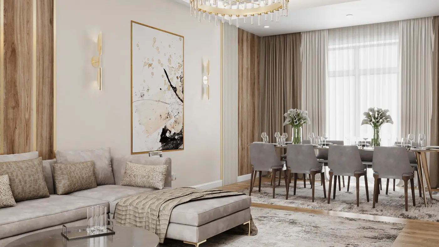 Квартира в неоклассике, 135 м²