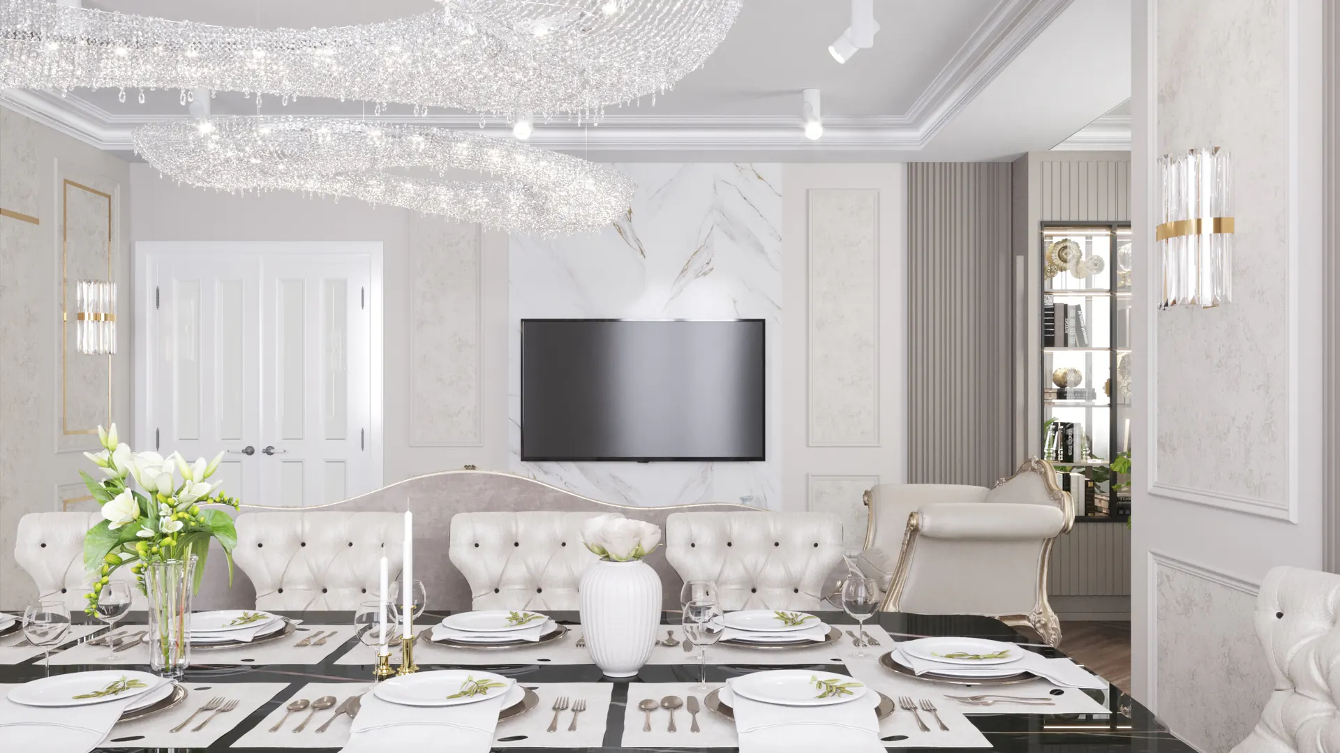 Квартира в неоклассике, 209 м²
